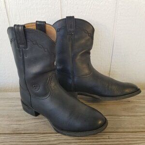 Ariat Heritage Roper Mens Black Leather Cowboy Western Boots 10.5 D 10002280